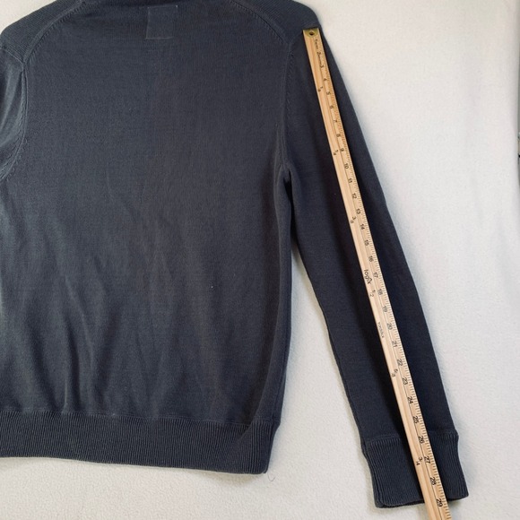 Express Men's Pullover Shawl Button Neck Knit Sweater 100% Cotton Gray Size XL - Picture 11 of 11